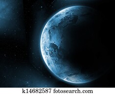 כדור ארץ של כוכב הלכת, עם, עלית שמש, ב, ה, ס.פ.