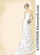 כלה לחתונה מתלבשת, עם, a, ריח של ורדים, ב, a, רקע ורוד