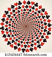 כרטיס, suit., לשחק, כרטיסים., ו.פ., אומנות