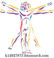 ליונארדו, ד.ה., vinci's, איש של ויטראויאן