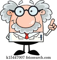 מדען, או, פרופסור, עם, an, רעיון