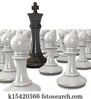 מלך שחור, is, הקף, על ידי, לבן, משכונים