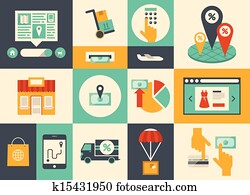 מסחר אלקטרוני, ו, קניות אונליין, איקונים