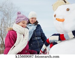 משפחה, עשה, a, איש שלג