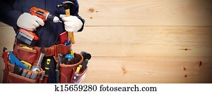 מתקן כל דבר, עם, a, עבד, belt.