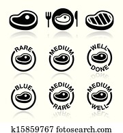 סטייק, -, medium,, rare,, עשה, איקון