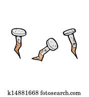 ציור היתולי, חלוד, ציפורניים