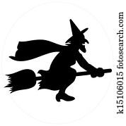 צללית, של, לטוס, מכשפה