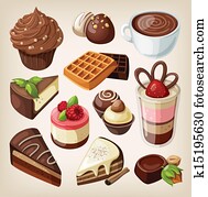 קבע, של, שוקולד, אוכל