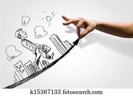 קריקטורה, של, איש עסקים