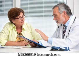 רופא, לדבר עם, שלו, נקבה, חולה