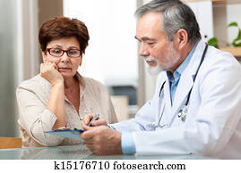 רופא, לדבר עם, שלו, נקבה, חולה