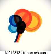 תקציר, צבעוני, מוח אנושי, איקון, או, sign-, פשוט, וקטור, graphic., זה, דוגמה, מציג, a, בן אדם, מוח, כפי, צבעוני, צלצולים, או, עיגולים, של, thought,, intelligence,, creativity,, learning,, וכו'