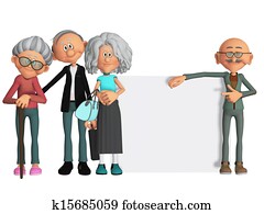 幸せ, そして, 独創力のある, 老人, ∥で∥, プラカード, ３ｄ