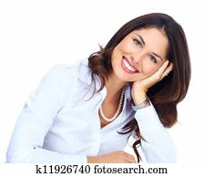 美麗, 年輕, 事務, woman.