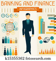 銀行業和金融, infographics.