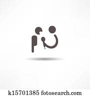 シルエット インタビュー イラスト K Fotosearch