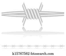 有刺鉄線 要素 ３ イラスト K Fotosearch