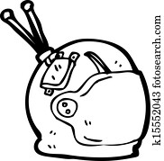 漫画 宇宙飛行士 ヘルメット クリップアート 切り張り イラスト 絵画 集 K Fotosearch
