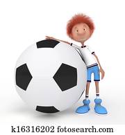 3d boy football player.