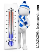 3d, branca, pessoas., inverno, gelado, dias