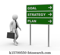 3d businessman goal strategy plan roadsign 3d businessman goal strategy plan roadsign