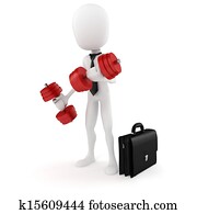 3d man businessman training for success in business