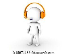 3D Man With Headset Call Center Sup 3D Man With Headset Call Center Sup