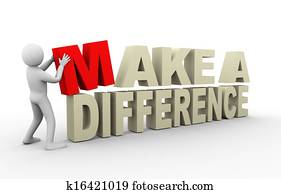 3d man with make a difference quote 3d man with make a difference quote