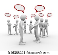 3d people empty speech bubble