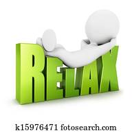 3d white people relax