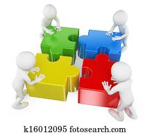3차원, 백색, 사람., 팀웍, 해결하는, 그만큼, 수수께끼
