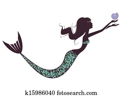 A mermaid silhouette A mermaid silhouette