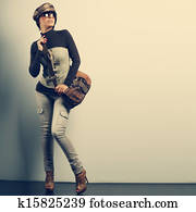 A photo of sexual beautiful girl is in fashion style