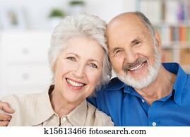 Affectionate happy retired couple