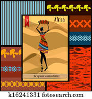 African woman dressed in a decorative
