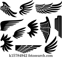 alas, colección, (set, de, wings)