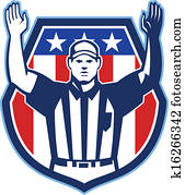 American Football Official Referee Touchdown American Football Official Referee Touchdown
