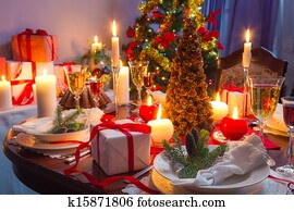 aquilo, é, tempo, para, jantar natal