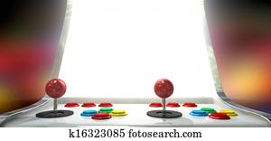 Arcade Game With Illuminated Screen