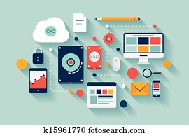 armazenamento de dados, conceito, ilustração