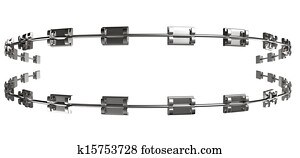 Assembled Dental Braces Extreme Close Front Assembled Dental Braces Extreme Close Front