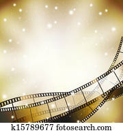 background with retro filmstrip and stars background with retro filmstrip and stars