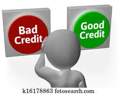 Bad Good Credit Shows Debt Or Loan Bad Good Credit Shows Debt Or Loan