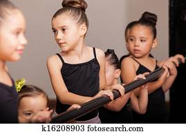 Ballet students paying attention