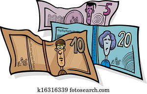 banknotes currency cartoon illustration