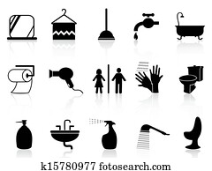 bathroom icons set bathroom icons set
