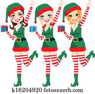 Beautiful Santa Elf Helpers Beautiful Santa Elf Helpers