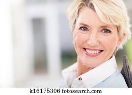 beautiful senior woman close up portrait