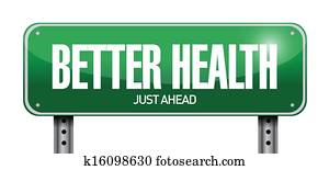 better health road sign illustration design